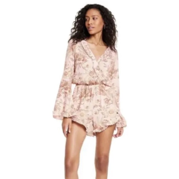 Agua Bendita Pants - Aguabendita x Target blush pink floral romper L Large